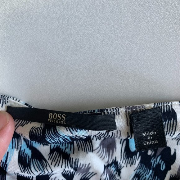 HUGO BOSS Vintage Tortoise Art Large Basic Shift Casual Women Mini Dress Leopard - Picture 7 of 12